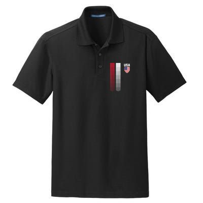 National America Flag USA American Football Fan Soccer Team Dry Zone Grid Polo