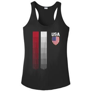 National America Flag USA American Football Fan Soccer Team Ladies PosiCharge Competitor Racerback Tank