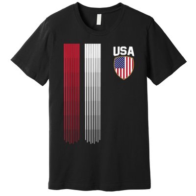 National America Flag USA American Football Fan Soccer Team Premium T-Shirt