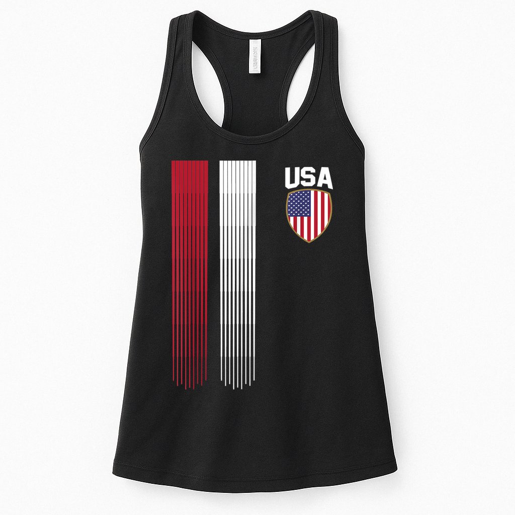 National America Flag USA American Football Fan Soccer Team Womens Tank Top