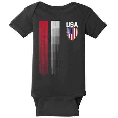 National America Flag USA American Football Fan Soccer Team Baby Bodysuit