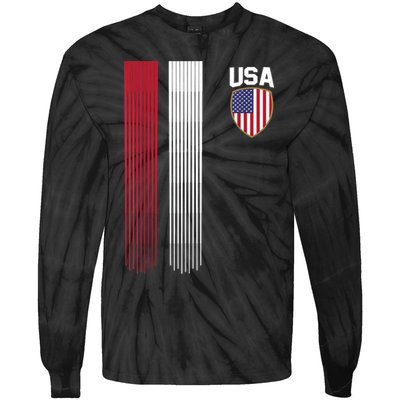 National America Flag USA American Football Fan Soccer Team Tie-Dye Long Sleeve Shirt