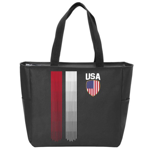 National America Flag USA American Football Fan Soccer Team Zip Tote Bag