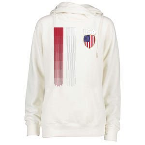 National America Flag USA American Football Fan Soccer Team Womens Funnel Neck Pullover Hood