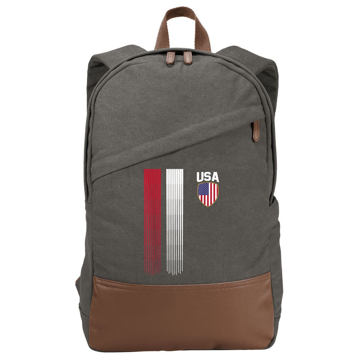 National America Flag USA American Football Fan Soccer Team Cotton Canvas Backpack
