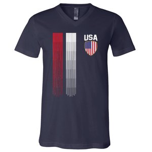 National America Flag USA American Football Fan Soccer Team V-Neck T-Shirt