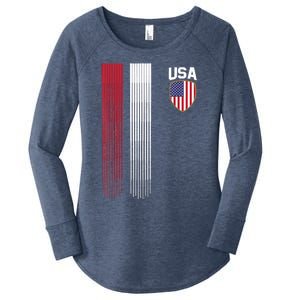 National America Flag USA American Football Fan Soccer Team Women's Perfect Tri Tunic Long Sleeve Shirt