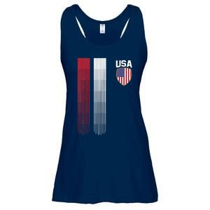 National America Flag USA American Football Fan Soccer Team Ladies Essential Flowy Tank