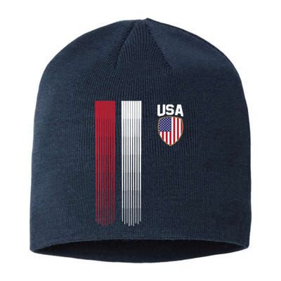 National America Flag USA American Football Fan Soccer Team Sustainable Beanie