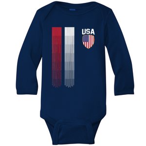 National America Flag USA American Football Fan Soccer Team Baby Long Sleeve Bodysuit