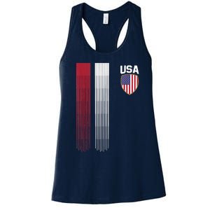 National America Flag USA American Football Fan Soccer Team Women's Racerback Tank