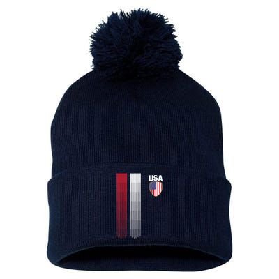 National America Flag USA American Football Fan Soccer Team Pom Pom 12in Knit Beanie