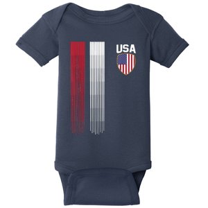 National America Flag USA American Football Fan Soccer Team Baby Bodysuit