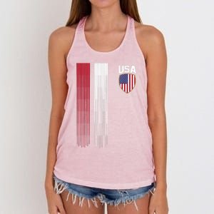 National America Flag USA American Football Fan Soccer Team Women's Knotted Racerback Tank