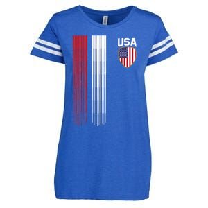 National America Flag USA American Football Fan Soccer Team Enza Ladies Jersey Football T-Shirt