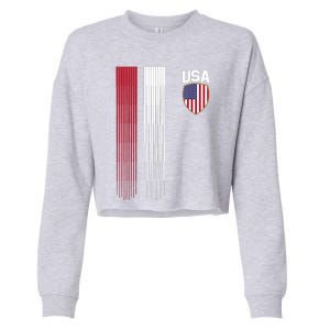 National America Flag USA American Football Fan Soccer Team Cropped Pullover Crew