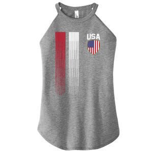 National America Flag USA American Football Fan Soccer Team Women's Perfect Tri Rocker Tank