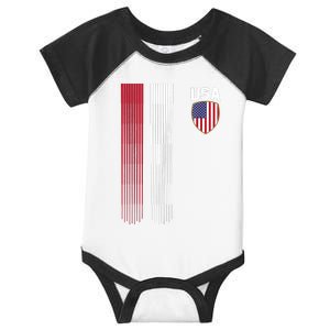 National America Flag USA American Football Fan Soccer Team Infant Baby Jersey Bodysuit