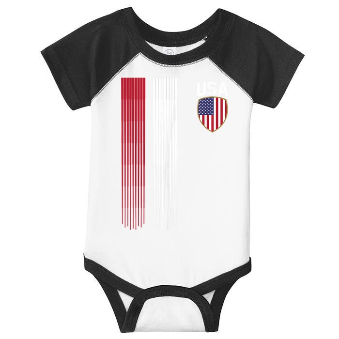 National America Flag USA American Football Fan Soccer Team Infant Baby Jersey Bodysuit