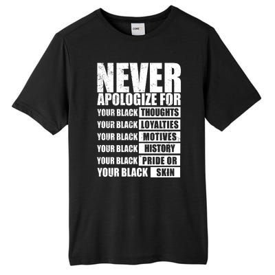 Never Apologize For Your Black Thoughts Black History Month Tall Fusion ChromaSoft Performance T-Shirt