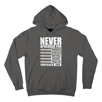 Never Apologize For Your Black Thoughts Black History Month Hoodie