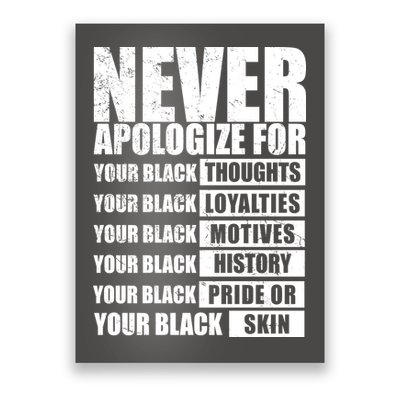 Never Apologize For Your Black Thoughts Black History Month Poster