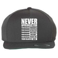 Never Apologize For Your Black Thoughts Black History Month Wool Snapback Cap