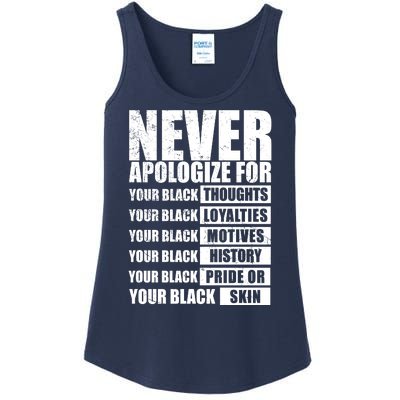 Never Apologize For Your Black Thoughts Black History Month Ladies Essential Tank