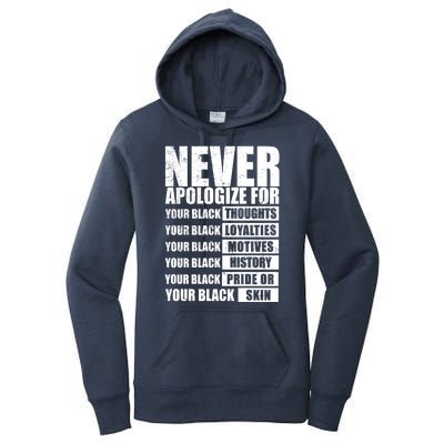 Never Apologize For Your Black Thoughts Black History Month Women's Pullover Hoodie