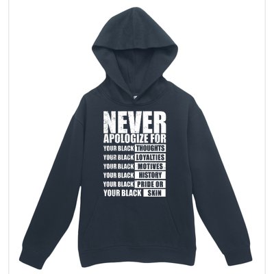 Never Apologize For Your Black Thoughts Black History Month Urban Pullover Hoodie