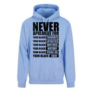 Never Apologize For Your Black Thoughts Black History Month Unisex Surf Hoodie