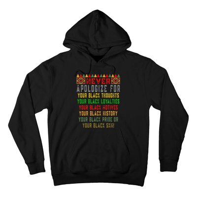 Never Apologize For Your Black History Month Pride African Hoodie