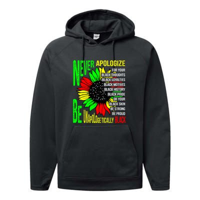 Never Apologize For Your Black Thoughts For Black History Month Performance Fleece Hoodie