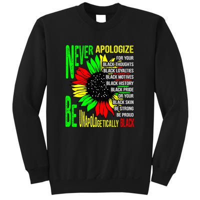 Never Apologize For Your Black Thoughts For Black History Month Sweatshirt