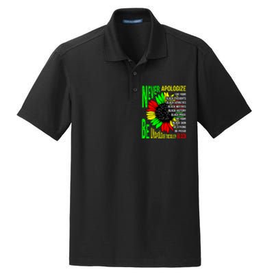 Never Apologize For Your Black Thoughts For Black History Month Dry Zone Grid Polo