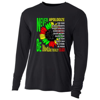 Never Apologize For Your Black Thoughts For Black History Month Cooling Performance Long Sleeve Crew