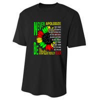 Never Apologize For Your Black Thoughts For Black History Month Performance Sprint T-Shirt