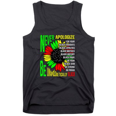 Never Apologize For Your Black Thoughts For Black History Month Tank Top