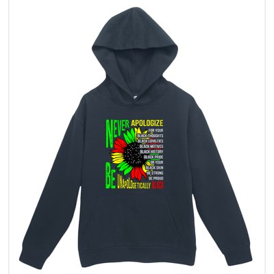 Never Apologize For Your Black Thoughts For Black History Month Urban Pullover Hoodie