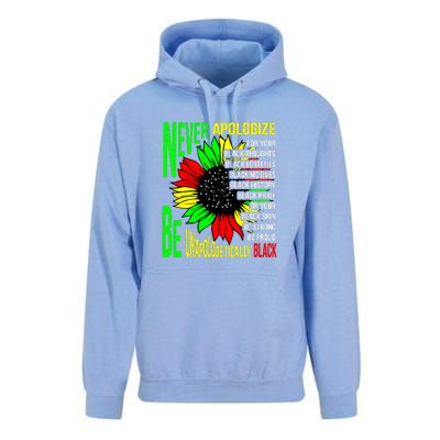 Never Apologize For Your Black Thoughts For Black History Month Unisex Surf Hoodie