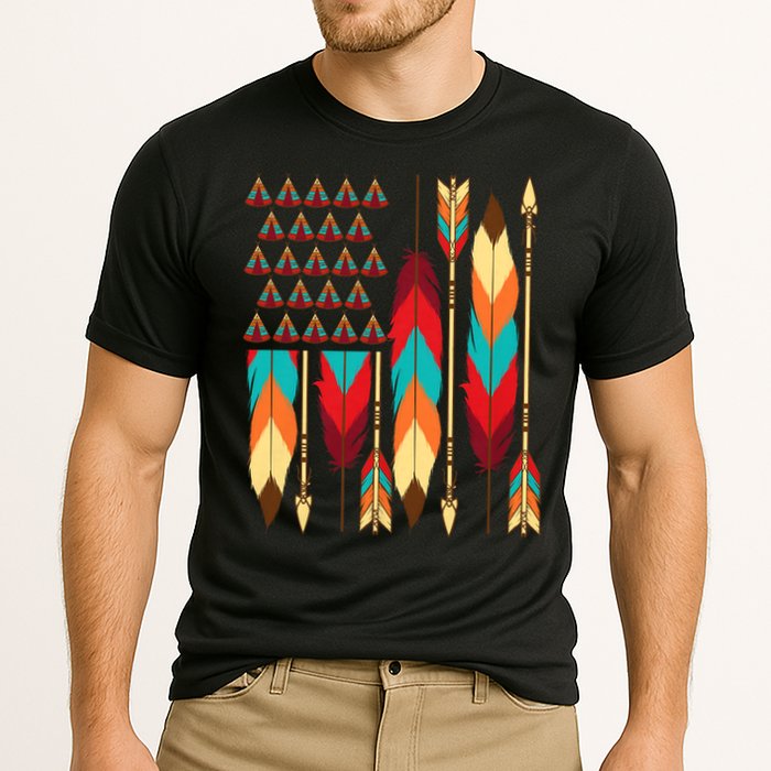 Native American Flag - Pride Month Indigenous People Veteran Cooling Performance Crew T-Shirt