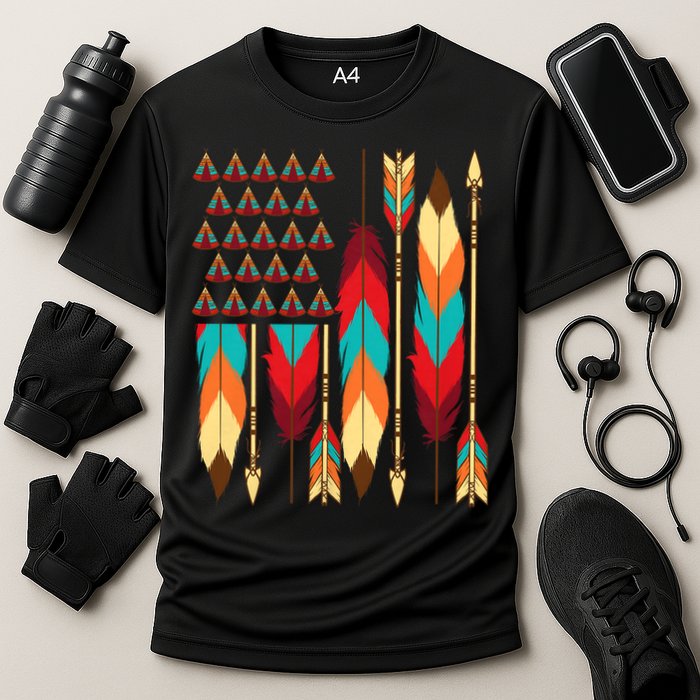 Native American Flag - Pride Month Indigenous People Veteran Cooling Performance Crew T-Shirt