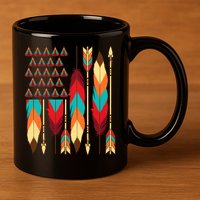 Native American Flag - Pride Month Indigenous People Veteran 11oz C Handle Ceramic Mug
