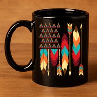 Native American Flag - Pride Month Indigenous People Veteran 11oz C Handle Ceramic Mug