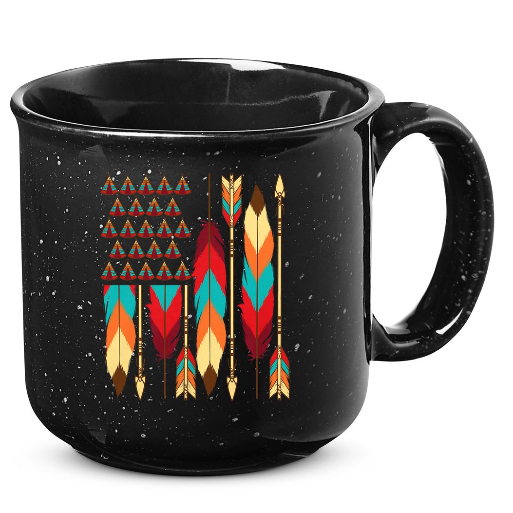 Native American Flag - Pride Month Indigenous People Veteran 15oz Campfire Ceramic Mug