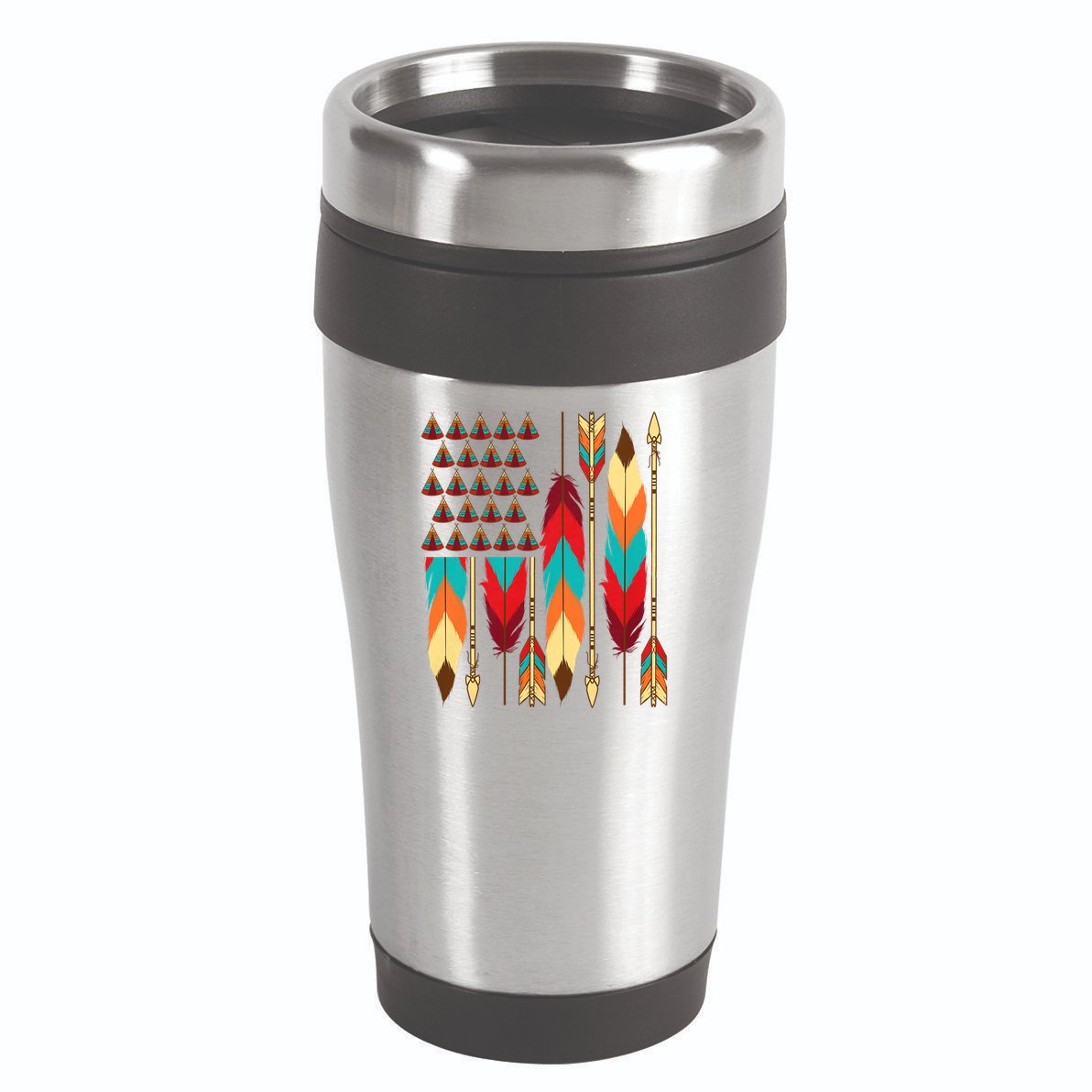 Native American Flag - Pride Month Indigenous People Veteran 16oz Travel Tumbler