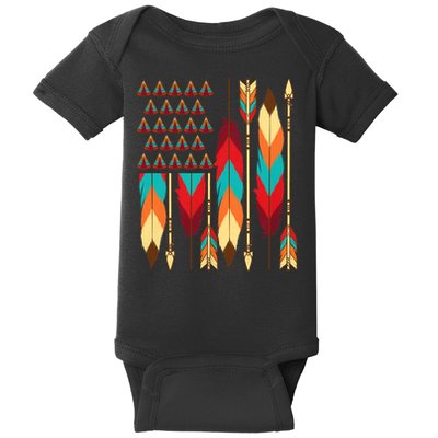Native American Flag - Pride Month Indigenous People Veteran Baby Bodysuit