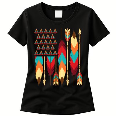 Native American Flag - Pride Month Indigenous People Veteran Womens T-Shirt