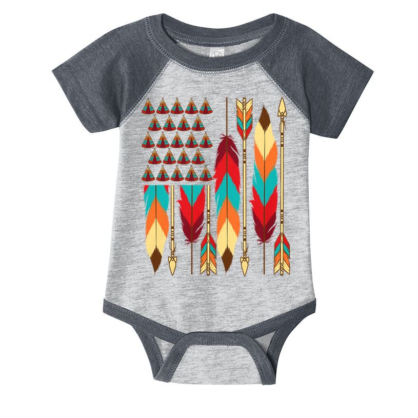 Native American Flag - Pride Month Indigenous People Veteran Infant Baby Jersey Bodysuit