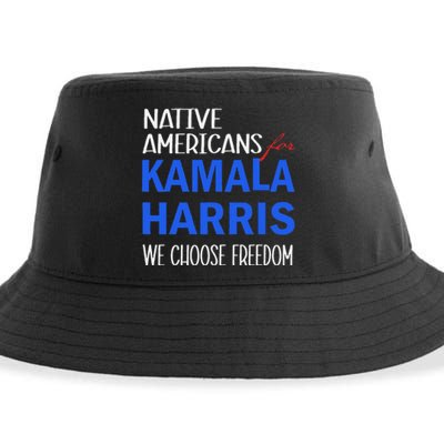 Native Americans For Kamala Harris 2024 We Choose Freedom Sustainable Bucket Hat